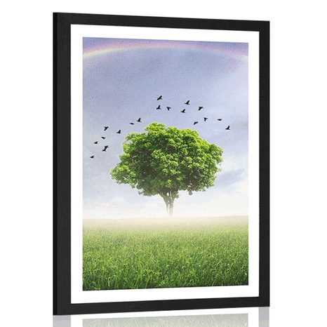 POSTER – ALBERO SOLITARIO NEL PRATO - NATURA - POSTER
