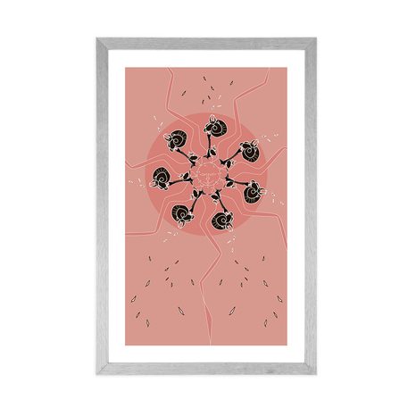 PLAGÁT S PASPARTOU ABSTRAKCIA MESIACA - MOTÍVY Z NAŠEJ DIELNE - PLAGÁTY