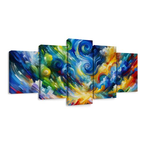 5-DÍLNÝ OBRAZ VÍR BAREVNÉHO NEBE - ABSTRAKTNÍ OBRAZY - OBRAZY