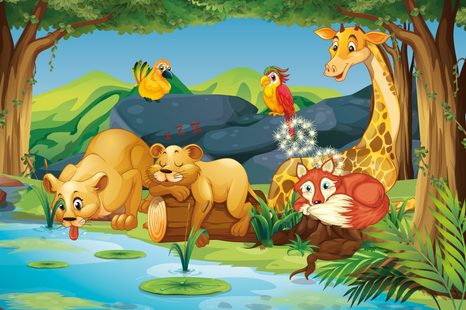 TAPETE WILDE TIERE AM TEICH - TAPETEN - 🔥 TOTALAUSVERKAUF