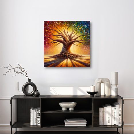 OBRAZ ZÁŘÍCÍ STROM ŽIVOTA S DUHOU - OBRAZY STROMY ŽIVOTA - OBRAZY