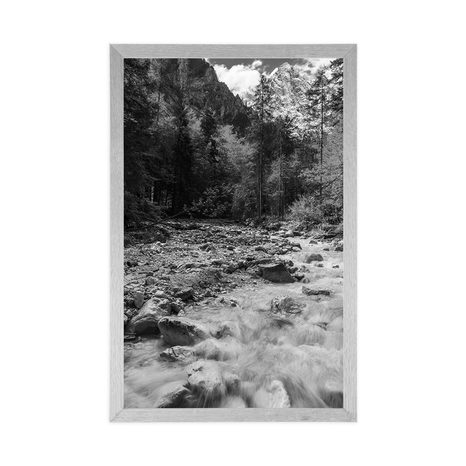 PLAKÁT ČERNOBÍLÁ HORSKÁ KRAJINA - ČERNOBÍLÉ - PLAKÁTY