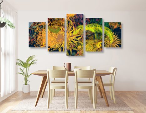 5-CZĘŚCIOWY OBRAZ KOLOROWA SZTUKA ABSTRAKCYJNA - OBRAZY ABSTRAKCYJNE - OBRAZY