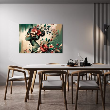 WANDBILD BLUMEN-GÖTTIN - WANDBILDER FRAUEN - BILDER