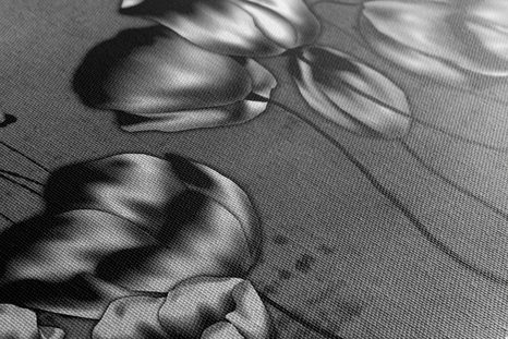 TABLOU MACI ROȘII CU ATINGERE ETNO ÎN DESIGN ALB-NEGRU - TABLOURI ALB-NEGRU - TABLOURI