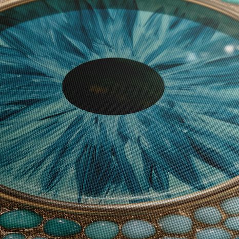 TABLEAU SUR TOILE – ŒIL TURQUOISE EN MOSAÏQUE - TABLEAUX PAR THÈME - TABLEAUX
