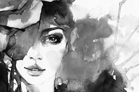 WANDBILD ABSTRAKTES FRAUENPORTRÄT IN SCHWARZ-WEISS - BILDER - 🔥 TOTALAUSVERKAUF