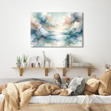 WANDBILD AQUARELL-DÄMMERUNG - WANDBILDER ABSTRAKTE FORMEN - BILDER