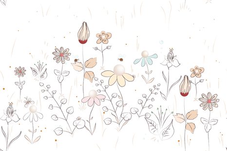 TAPÉTA VIRÁGOS RÉT FEHÉR KIVITELBEN - VIRÁGMINTÁS TAPÉTÁK - TAPÉTÁK