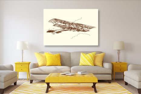 OBRAZ RETRO DVOJPLOŠNÍK - VINTAGE A RETRO OBRAZY - OBRAZY