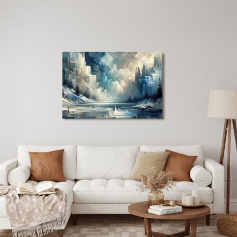 SLIKA LEDENI PLANINSKI PEJZAŽ - APSTRAKTNE SLIKE - SLIKE