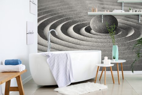 SELBSTKLEBENDE FOTOTAPETE SCHWARZ-WEISSE ENTSPANNUNGSSTEINE - SELBSTKLEBENDE TAPETEN - TAPETEN