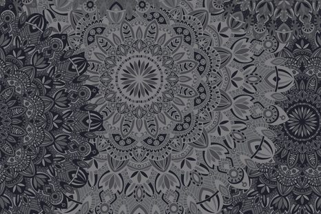 SAMOLEPÍCÍ TAPETA STYLOVÁ MANDALA V ČERNOBÍLÉM PROVEDENÍ - SAMOLEPÍCÍ TAPETY - TAPETY