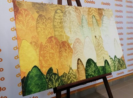 STAMPA SU TELA – ALBERI ASIMMETRICI VERDI - QUADRI DI NATURA E PAESAGGIO - STAMPE E QUADRI