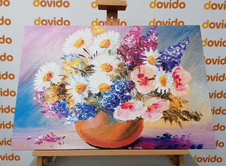 TABLOU PICTURĂ ÎN ULEI FLORILOR DE VARĂ - TABLOU FLORI - TABLOURI