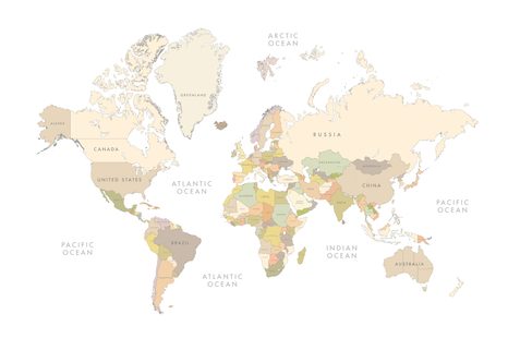 OBRAZ NA KORKU MAPA SVĚTA S VINTAGE PRVKY - OBRAZY NA KORKU - OBRAZY