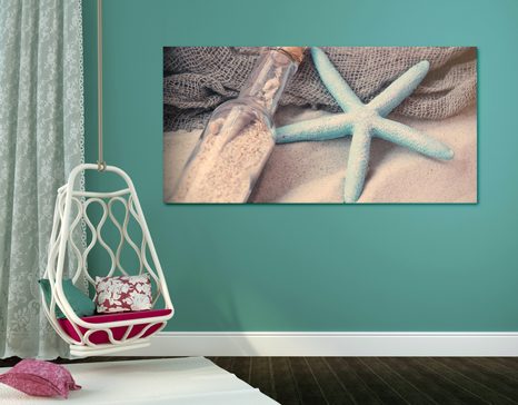 КАРТИНА НА ПЛАТНО – МОРСКА ЗВЕЗДА НА ПЛАЖА - НАТЮРМОРТИ - КАРТИНИ