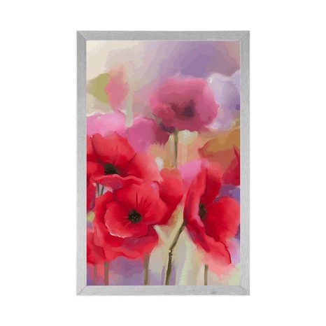 PLAKAT ČUDOVIT NASLIKAN MAK - ROŽE - PLAKATI