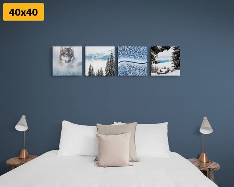 SET OBRAZŮ VLK V TAJEMNÉM LESE - SESTAVY OBRAZŮ - OBRAZY