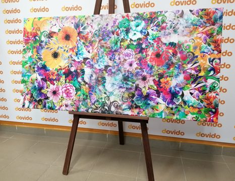 OBRAZ KOLOROWE KWIATY - OBRAZY ABSTRAKCYJNE - OBRAZY