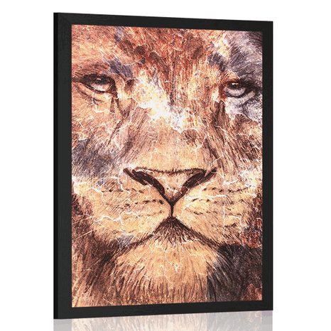 AFFICHE VISAGE DE LION - LES ANIMAUX - AFFICHES