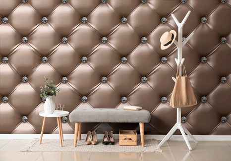 WALLPAPER ELEGANCE OF LEATHER IN COPPER COLOR - WALLPAPERS WITH IMITATION OF LEATHER - WALLPAPERS