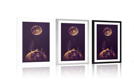 PLAKÁT S PASPARTOU TAJEMNÝ LES V ŘÍŠI PLANET - MOTIVY Z NAŠÍ DÍLNY - PLAKÁTY