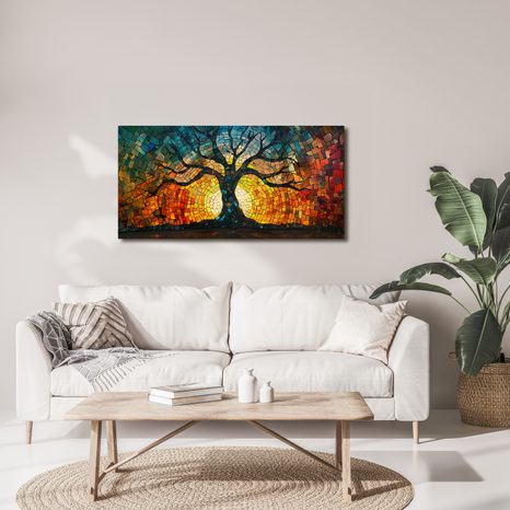 WANDBILD STRAHLENDER LEBENSBAUM - BILDER BÄUME DES LEBENS - BILDER