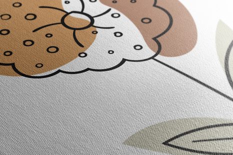 OBRAZ MINIMALISTICKÝ KVĚT NA BÍLÉM POZADÍ NO2 - OBRAZY KVĚTŮ - OBRAZY