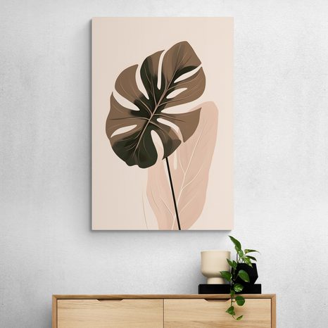 WANDBILD ABSTRAKTE BOTANISCHE FORMEN MONSTERA - WANDBILDER ABSTRAKTE FORMEN - BILDER