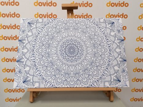 SLIKA MANDALA Z DETAJLI V MODRI BARVI - SLIKE FENG SHUI - SLIKE