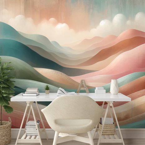 SELBSTKLEBENDE TAPETE TRAUM VON BUNTEN BERGEN - TAPETEN MIT BERGMOTIVEN - TAPETEN