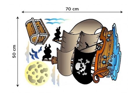 DEKORATIVNE STENSKE NALEPKE GUSARSKA LADJA - ZA OTROKE - NALEPKE