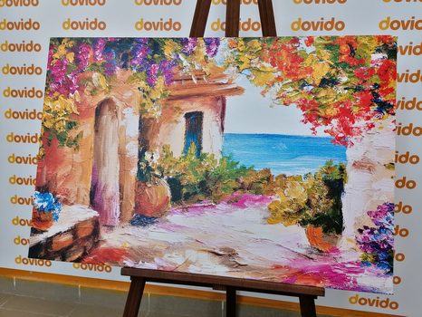 OBRAZ LETNÝ POBREŽNÝ DOMČEK - OBRAZY PRÍRODY A KRAJINY - OBRAZY