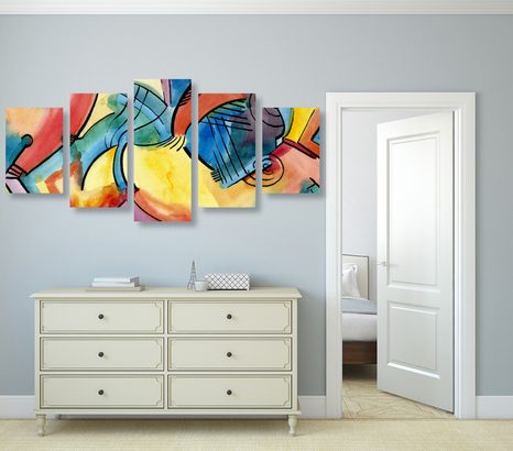 5-CZĘŚCIOWY OBRAZ SZTUKA ABSTRAKCYJNA - OBRAZY ABSTRAKCYJNE - OBRAZY