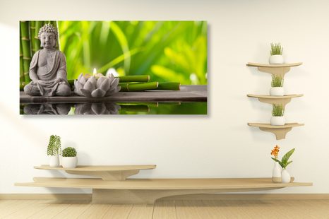 КАРТИНА НА ПЛАТНО – ХАРМОНИЧЕН БУДА - ФЪН ШУЙ КАРТИНИ - КАРТИНИ