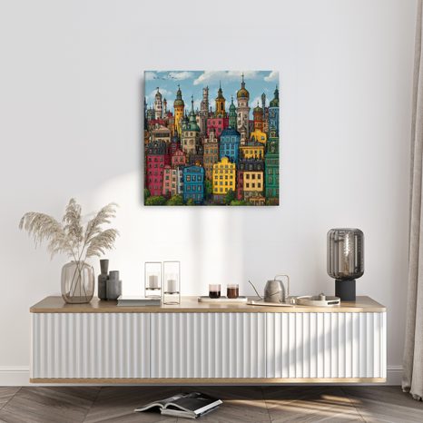 KÉP SZÍNES HÁZAK AZ ÓVÁROSBAN - SZÍNES HÁZAK - KÉPEK