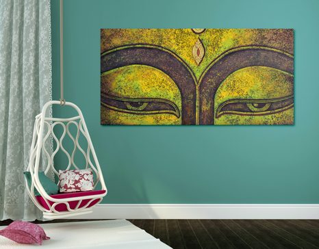 OBRAZ OCZY BUDDY MALOWANE FARBĄ AKRYLOWĄ - OBRAZY FENG SHUI - OBRAZY