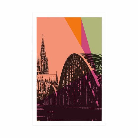 POSTER DIGITALE ILLUSTRATION DER STADT KÖLN - POP-ART - POSTER