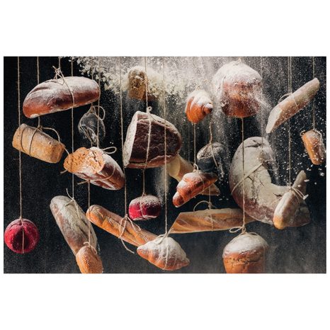 SELBSTKLEBENDE FOTOTAPETE AM SEIL HÄNGENDES GEBÄCK - SELBSTKLEBENDE TAPETEN - TAPETEN