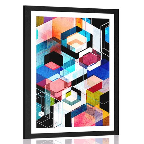 POSTER CU PASSEPARTOUT GEOMETRIE ABSTRACTĂ - ABSTRACTE ȘI MODELATE - POSTERE