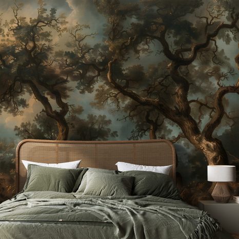 TAPET AUTOADEZIV PĂDURE ANTICĂ ÎN CEAȚĂ MISTERIOASĂ - TAPET PĂDURE - TAPETURI