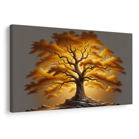 WANDBILD LEUCHTENDER LEBENSBAUM - BILDER BÄUME DES LEBENS - BILDER