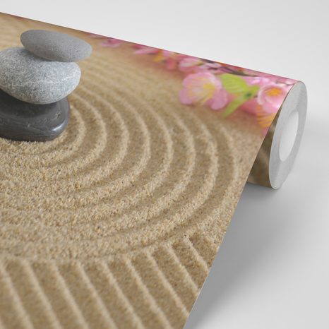 FOTOTAPETA ZEN ZAHRADA A KAMENY V PÍSKU - TAPETY FENG SHUI - TAPETY
