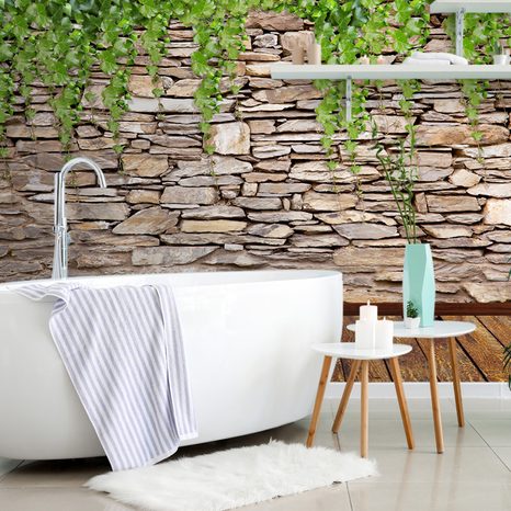 SAMOLEPÍCÍ TAPETA STĚNA POKRYTÁ LISTY - SAMOLEPÍCÍ TAPETY - TAPETY