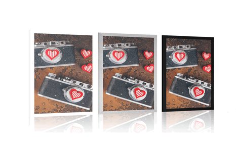 PLAGÁT DVA RETRO FOTOAPARÁTY - VINTAGE A RETRO - PLAGÁTY