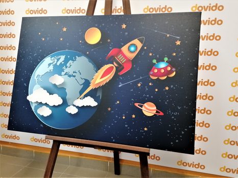 STAMPA SU TELA – VERSO LO SPAZIO - QUADRI PER BAMBINI - STAMPE E QUADRI