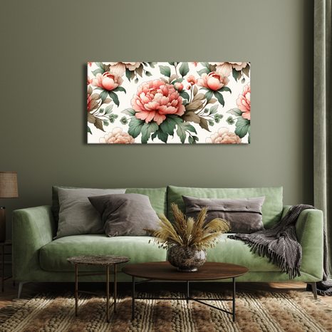 WANDBILD ELEGANTE ROSA PFINGSTROSEN - BILDER BLUMEN - BILDER