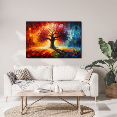 WANDBILD BAUM DES LEBENS IN REGENBOGENFARBEN - BILDER BÄUME DES LEBENS - BILDER