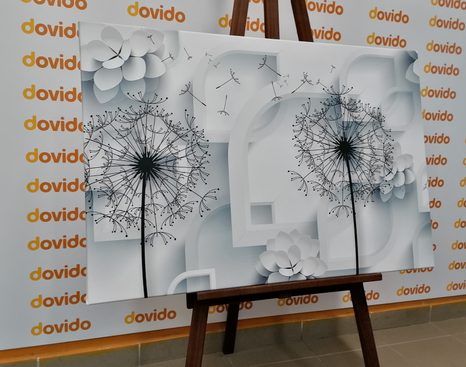 TABLOU MODERN PĂPĂDIE - TABLOURI ALB-NEGRU - TABLOURI